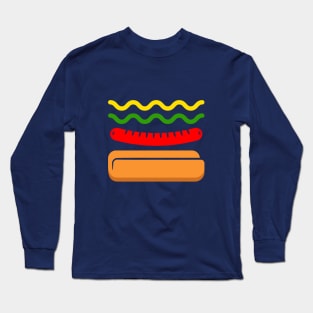 New England 'Square Bun Dog' Baseball Fan T-Shirt: Show Your Boston Pride with a Unique Hot Dog Baseball Design! Long Sleeve T-Shirt